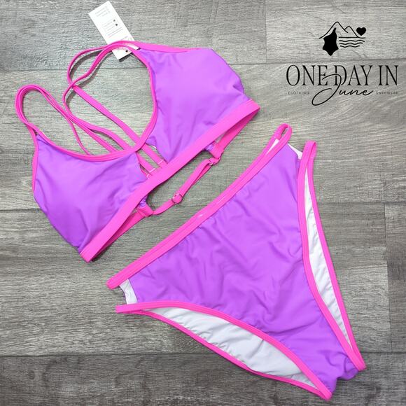 Cupshe High Cut Keyhole Bikini Swimsuit Size M - Picture 3 of 7